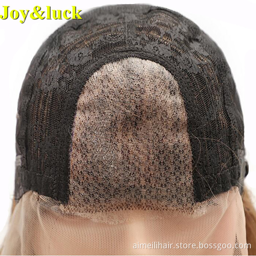 Brown Highlight Blonde Front Lace Wholesale Price Wigs For Women Natural Straight Short Bob Cut Lace Front Synthetic Ladies Hair